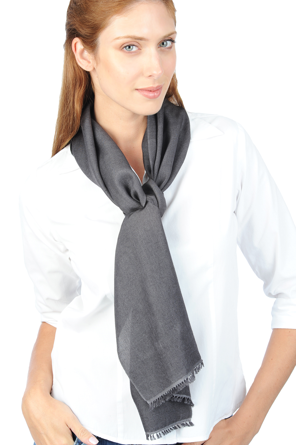 Cashmere & Silk accessories shawls scarva carbon 170x25cm